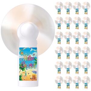 Hello Summer Fans Bulk Small Portable Handheld Personal Battery Operated- 24 Pcs